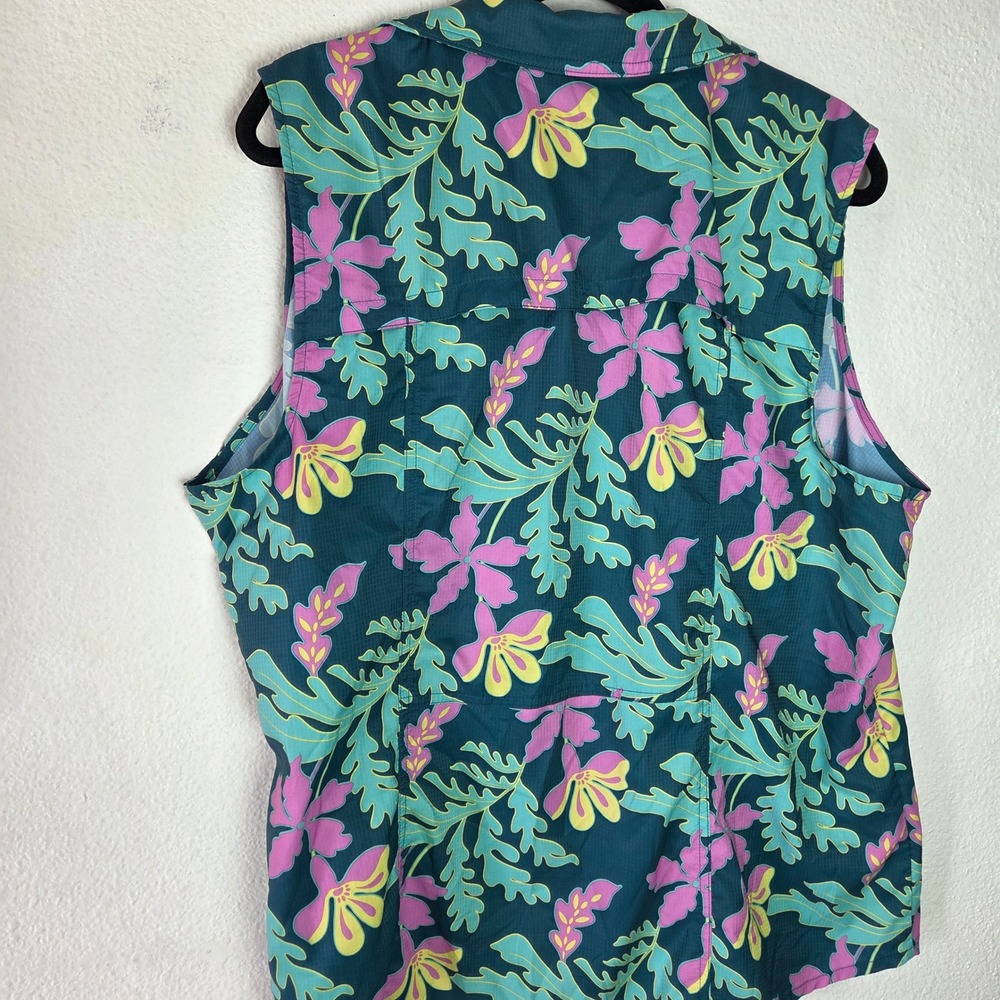 Reel Legends Sleeveless Fishing Shirt Tropical Floral‎ Vented Mesh Back 2X - Picture 3 of 9